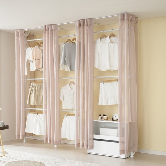 이지온 우먼스 EW-S419K 드레스룸 시스템 커튼 수납 행거_이미지