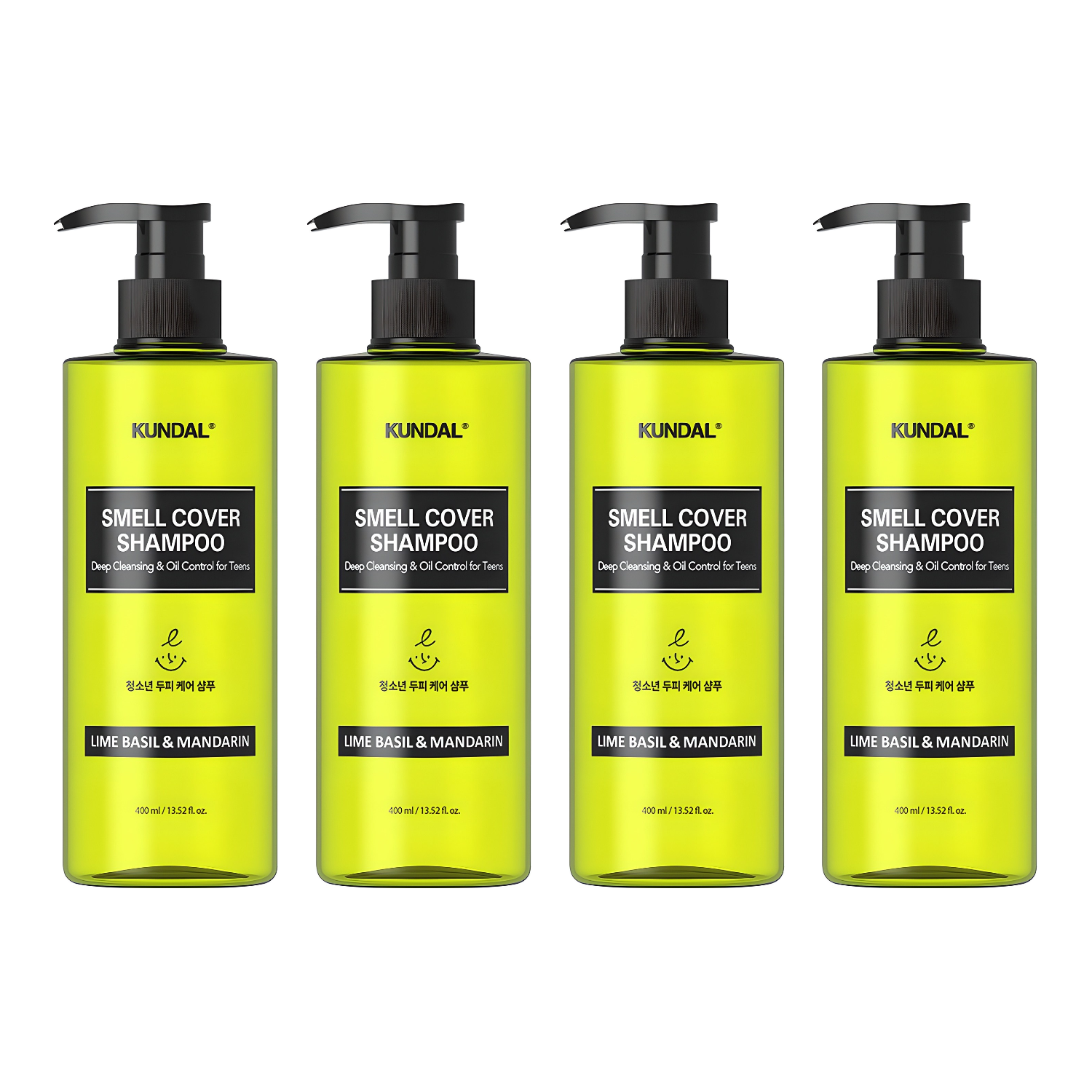 쿤달 올데이 스멜커버 청소년샴푸 라임바질앤만다린 400ml (4개)_이미지