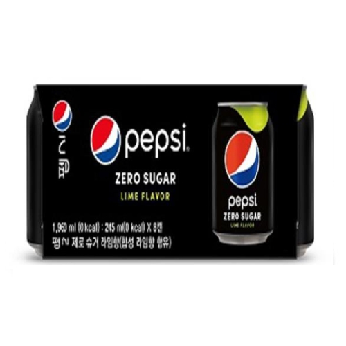 롯데칠성음료 펩시콜라 제로슈거 라임향 245ml (8개)