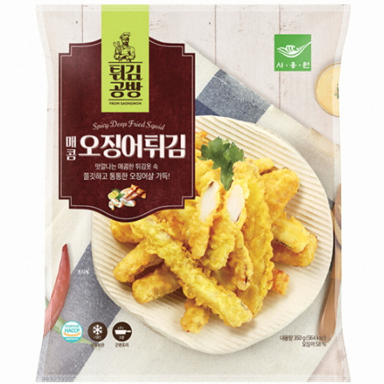 사옹원 튀김공방 더 바삭한 매콤오징어튀김김 350g (3개)_이미지