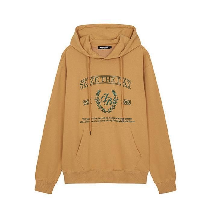 잠뱅이 공용 캠퍼스 아트웍 후드 티셔츠 세미오버핏 AM3WTS646-MU 머스타드 XS