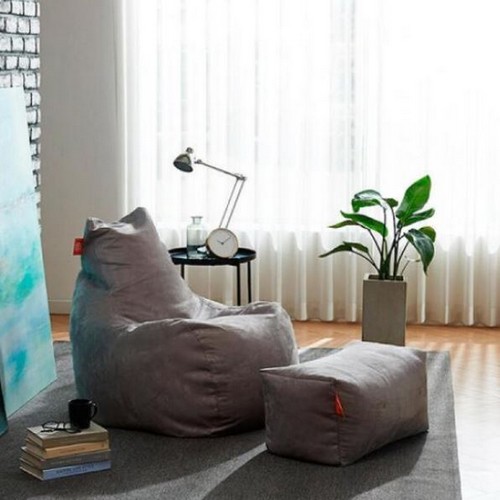 보니타 SF501 스웨이드 빈백 1인용 (스툴포함)_이미지