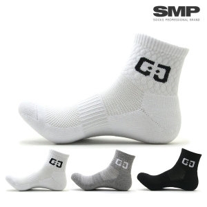 SMP스포츠 남성용/이중바닥 메쉬로고 단목양말 5켤레 / 스포츠 두꺼운 골프 등산 운동 헬스 런닝 쿠션_이미지