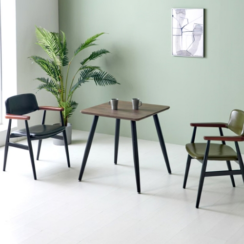 히트가구 CZ4803 사각 블랙스틸 식탁 700