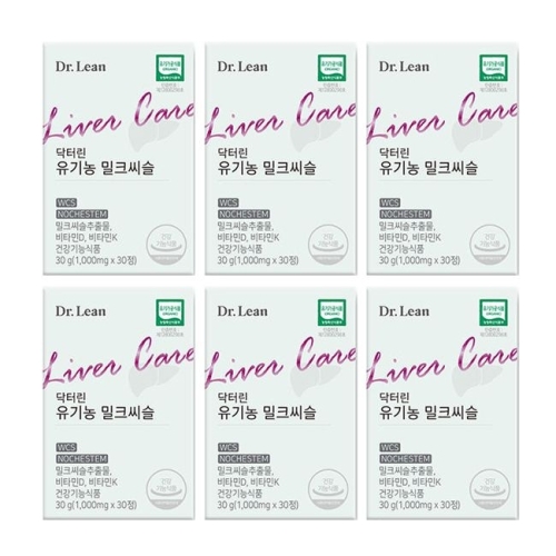 닥터린 유기농 밀크씨슬 1000mg 30정 (6개)_이미지