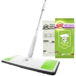 3M 스카치브라이트 스카치브라이트 올터치 막대걸레 표준형 더블액션 정전기10매+물걸레청소포1매 밀대 세트