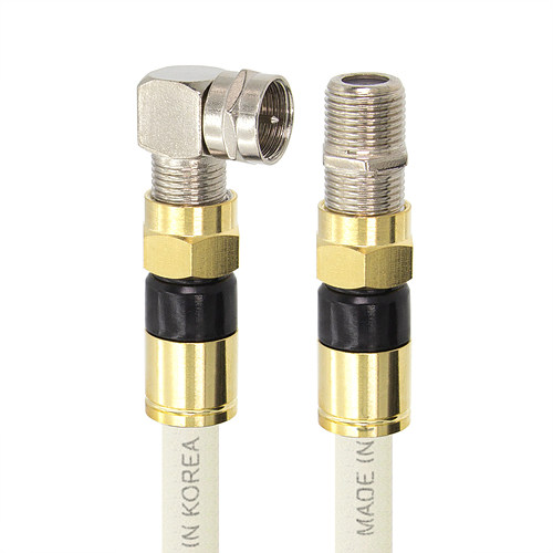 탑라인에이치디 솔탑 골드 고급형 RF 안테나 화이트 꺾임 연장 TV 동축 케이블 (SOLTOP-1240, 2m)