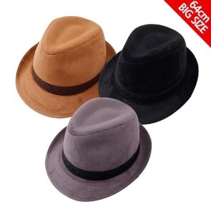  마메든 세무 중절모 3color 빅사이즈 남녀 신사 어르신 겨울 페도라 대두 챙모자2XL22599