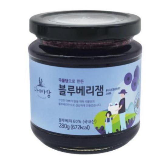 발효곡물당으로 만든 수제 블루베리잼 280g