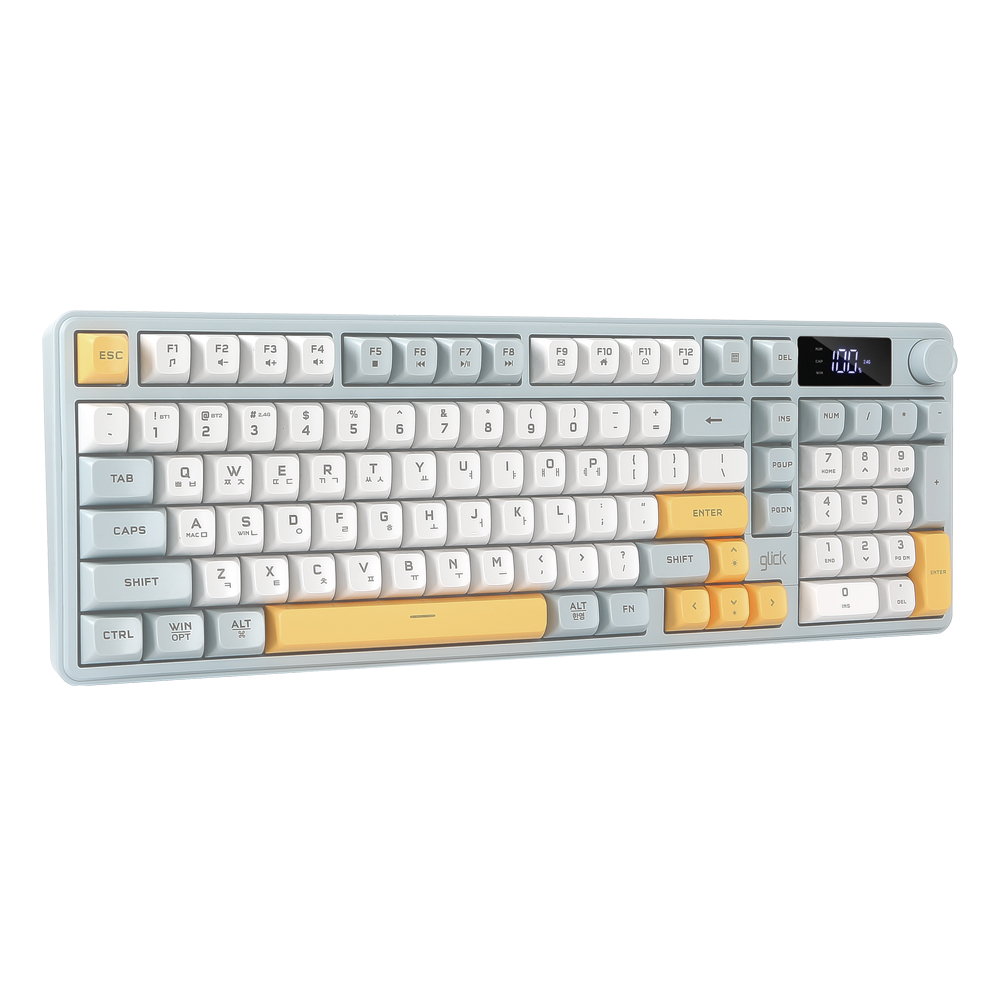 지클릭커 OFFICEPRO WK50 사일런스 M RGB 풀윤활 무소음 방수 무선 블루투스 LCD 98 (NavyBlue)_이미지