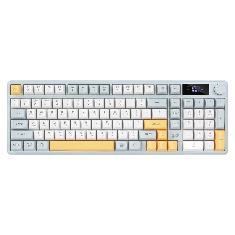 지클릭커 OFFICEPRO WK50 사일런스 M RGB 풀윤활 무소음 방수 무선 블루투스 LCD 98 (NavyBlue)_이미지