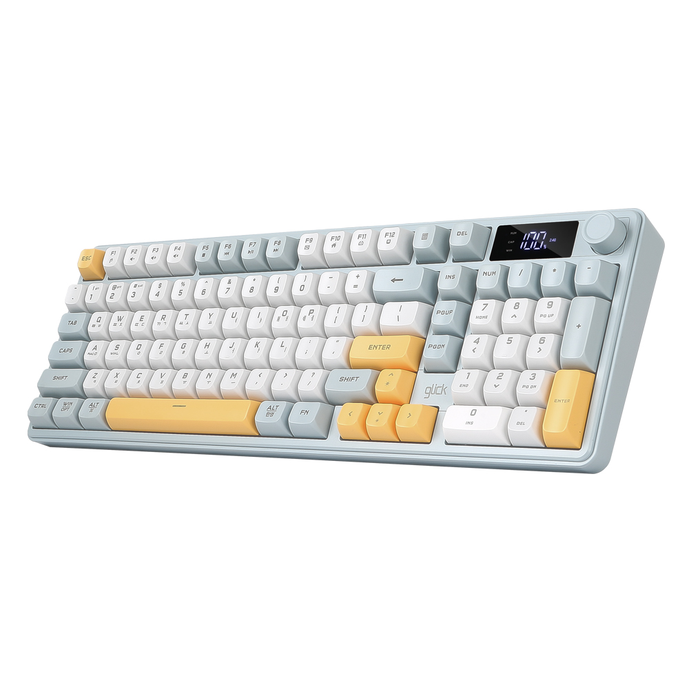 지클릭커 OFFICEPRO WK50 사일런스 M RGB 풀윤활 무소음 방수 무선 블루투스 LCD 98 (NavyBlue)_이미지