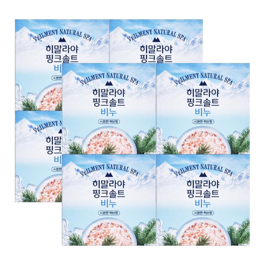 온더바디 벨먼 내추럴 스파 히말라야 핑크솔트 비누 시원한 허브향 90g (8개)_이미지