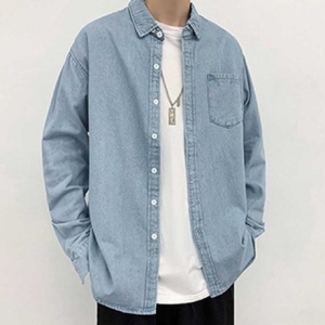 [불명] 빅사이즈 청남방 패션 대학생 남자 신입생 셔츠 코디 9324229_이미지