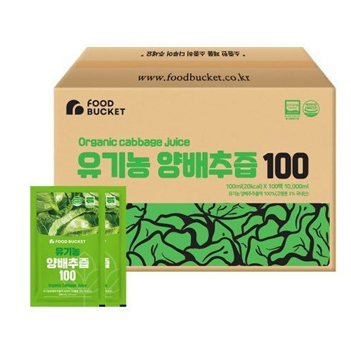 참들식품 푸드버킷 유기농 양배추즙 100 100ml 50포 (1개)_이미지