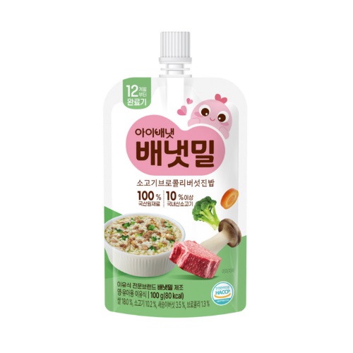 아이배냇 배냇밀 완료기 소고기브로콜리버섯진밥 100g (1개)_이미지