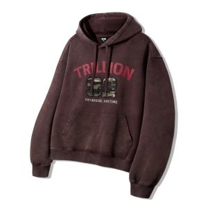 27일 배송 트릴리온카모 아플리케 그래픽 오버핏 후드 레드 TRFHT05RD