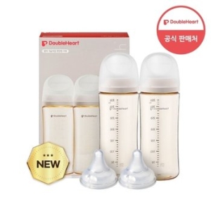 더블하트 모유실감 3세대 PPSU 하루그레이 330ml (노꼭지) (2개)_이미지