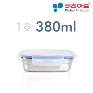 피앙세 스텐 반찬통 사각 1호 380ml