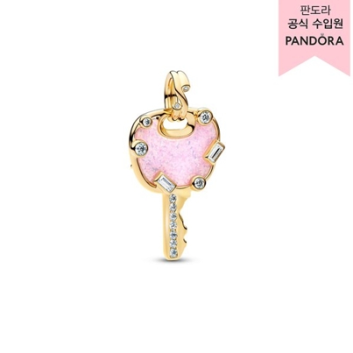 판도라 오팔러센트 핑크 러브 키 라지 댕글 참 764349C01