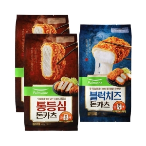 통등심 돈카츠 2개+블럭치즈 2개 돈까스 저녁 메뉴 간식 간단한 간편조리 편의점
