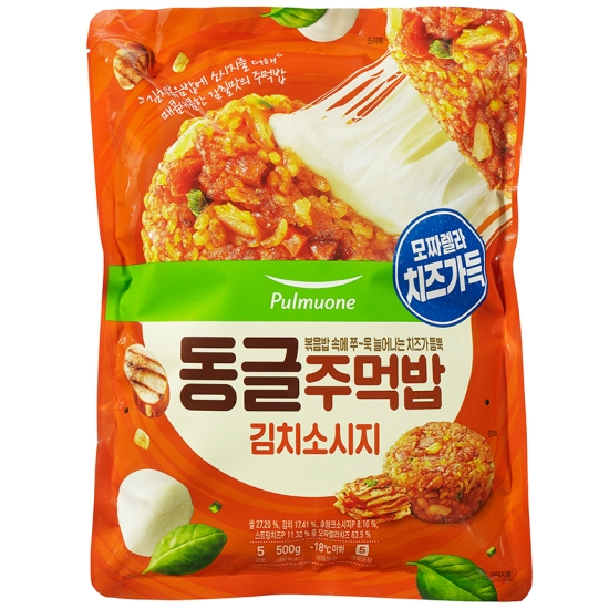 풀무원 동글주먹밥 김치소시지 500g (1개)