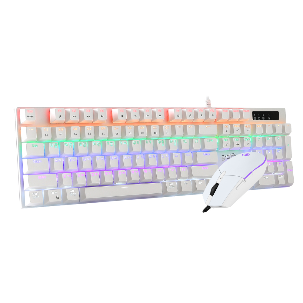 지클릭커 슈퍼히어로 GMK-510X Special 키보드 마우스 세트 화이트 (청축)_이미지
