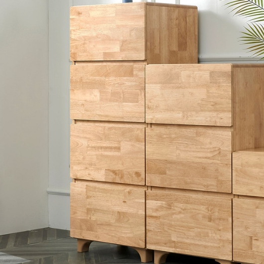 사사가구 로레나 고무나무 원목 4단 서랍장 500