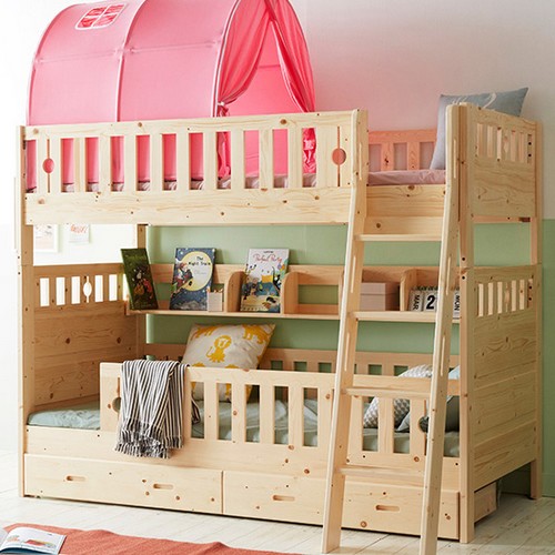 타미 2층침대+책꽂이+동굴텐트