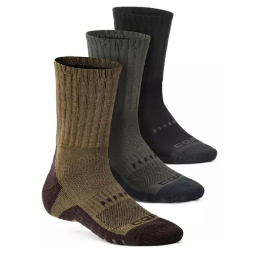 CQR 울 등산 중목 양말 3팩 CQ-TZS72 (블랙+소일그린+코요테브라운)_이미지