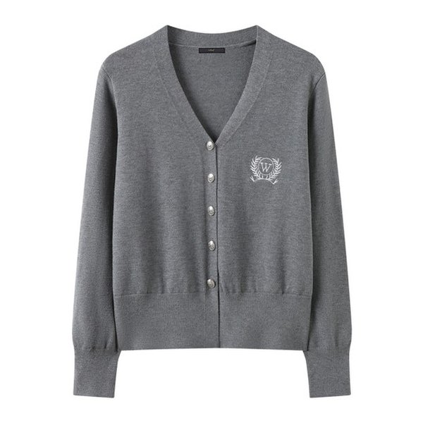 르샵 여성 브이넥 자수 데일리 니트 가디건 DQ1CK005A