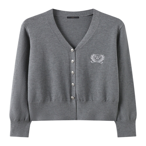 르샵 여성 브이넥 자수 데일리 니트 가디건 DQ1CK005A_이미지