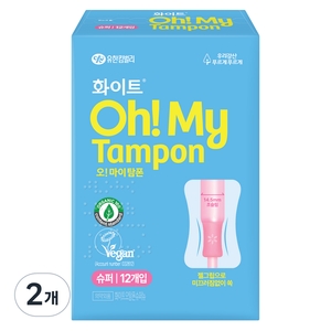 유한킴벌리 화이트 오 마이 탐폰 슈퍼 12개 (2팩(24개))