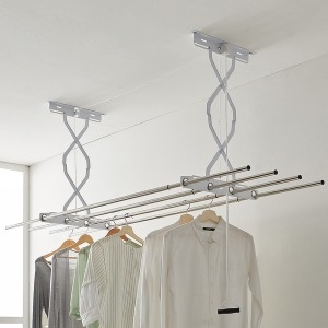 천장 빨래건조대 슬라이드 2단/튼튼한 천정형 건조대 발코니 빨랫대 빨래걸이 스텐 봉 행거 아파트 베란다