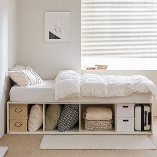 우아미가구 카네 빅 슬라이딩 대용량 수납 침대 SS (매트별도)_이미지