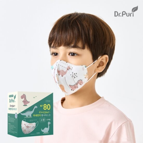 KF80 다이노스 미세먼지 황사마스크 25매 소형 새부리형 유아용 캐릭터