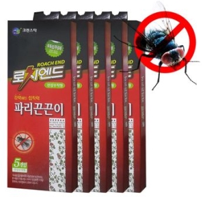 wsc190610 로치엔드 강력 파리끈끈이 5매팩 5개 해충 플라이 파리캐쳐 초파리 파리지옥