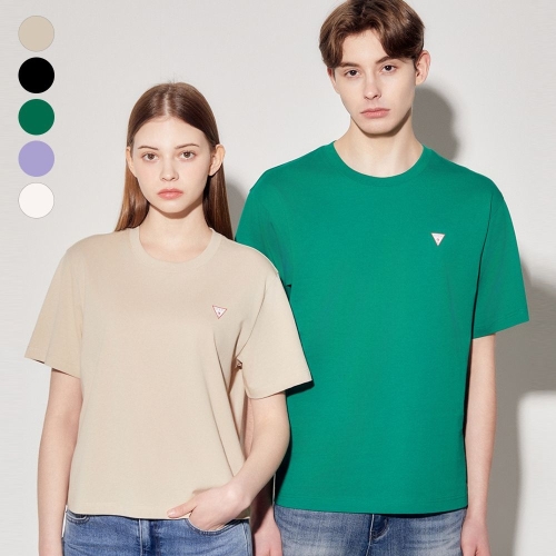 게스 남녀공용 세미오버 오리지널 미니삼각 반팔티셔츠 NP2K9480