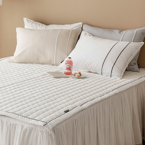 로제 뱀부 시어서커 베개커버