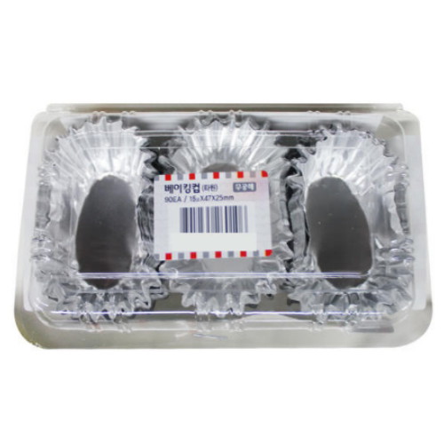 롯데알미늄 베이킹컵 타원 47x25mm [90개]