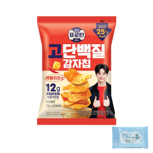 롯데제과 이지프로틴 고단백질 감자칩 매콤치즈맛 50g (1개)