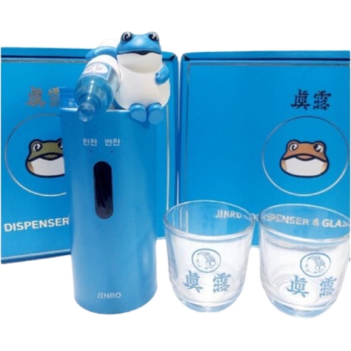 하이트진로음료 두꺼비 소주 디스펜서 글라스 기프트 세트