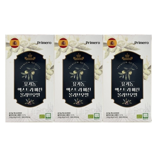 프리메로 유기농 엑스트라버진 올리브오일 112g (8g x 14포) (3개)