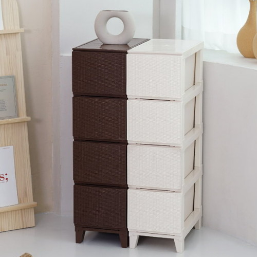 유원피에스 보노하우스 가든 라탄 서랍장 슬림형 5단