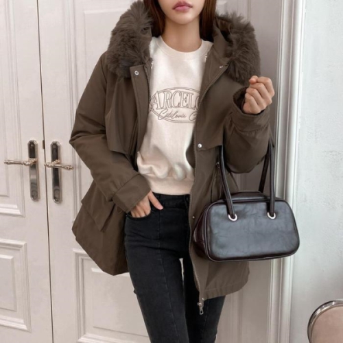 세븐제이스 여자 겨울 고급 미시룩 후드퍼 스트링 롱 패딩 11562103