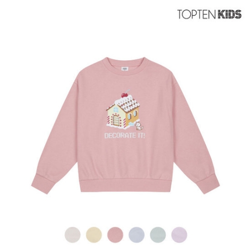 탑텐키즈 여아 플리스 그래픽 맨투맨 티셔츠_MKC4TR_이미지