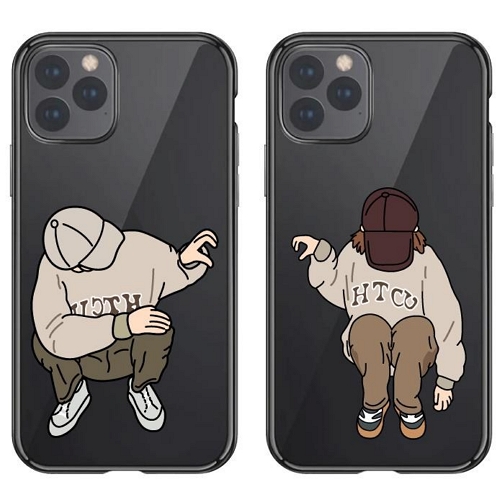 아이폰12 미니 커플손하트 투명젤리 케이스