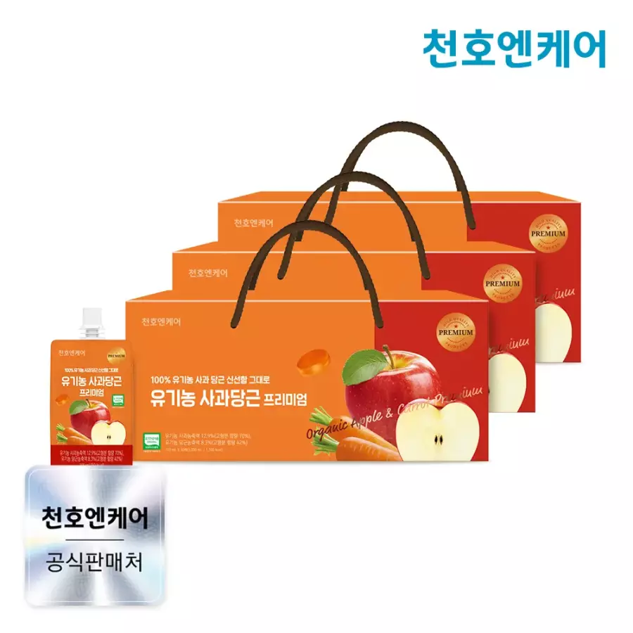 천호엔케어 유기농 사과 당근 프리미엄 100ml 30포 (3개)_이미지
