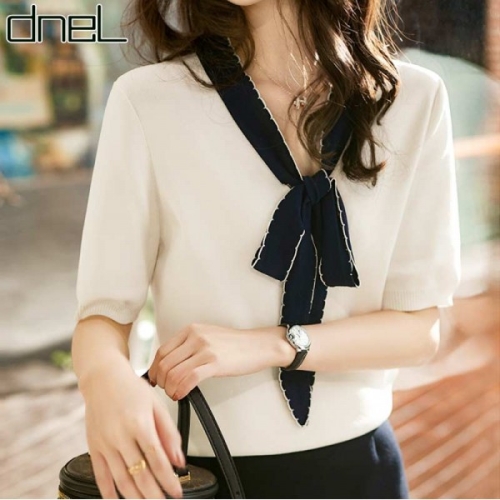 드넬 롱타이배색니트DWK41167A