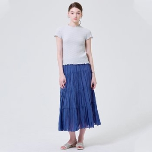 플레어 캉캉 밴딩 맥시 롱 플리츠 밴딩 스커트_YI06WQPSK05